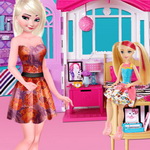 elsa suite shopping for barbie doll
